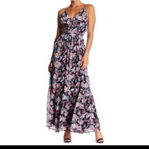 NWT Adelyn Rae Printed Frill Maxi Dress
